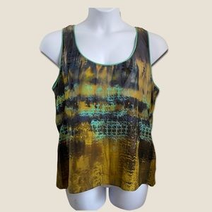 Lafayette 148 New York 100% Silk Sleeveless Blouse Back Zipper